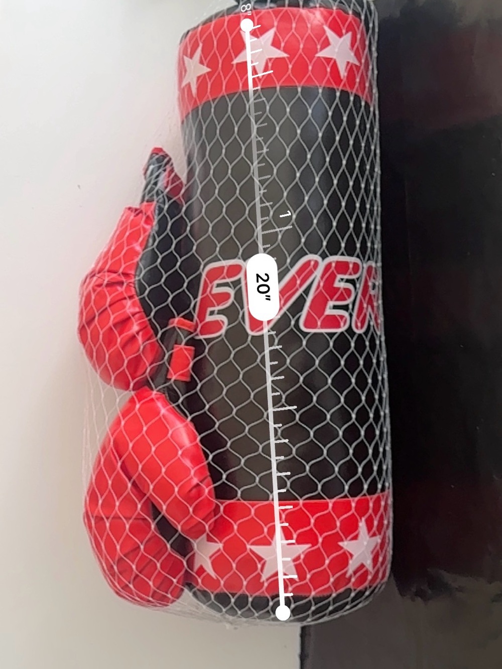 Kids Boxing Set - Red and Black Punching Bag with Gloves